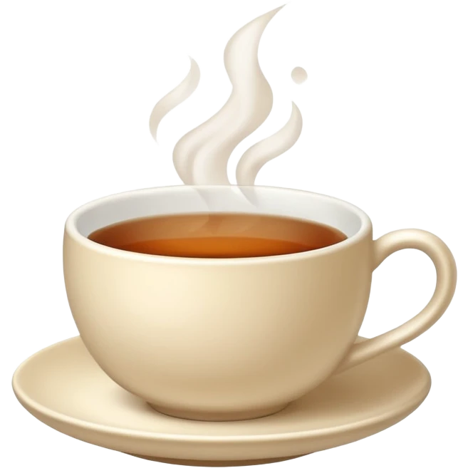 a white tea cup with hot tea inside emoji