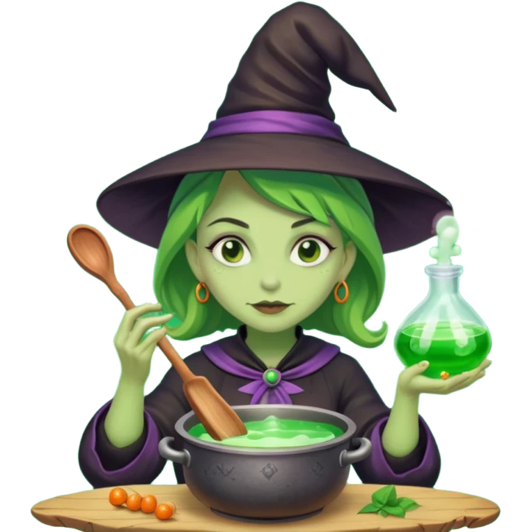 green witch cooking potion emoji