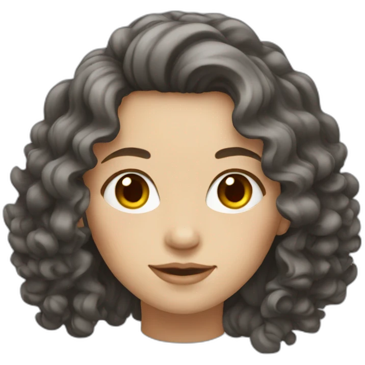 white woman with curly long dark hair emoji