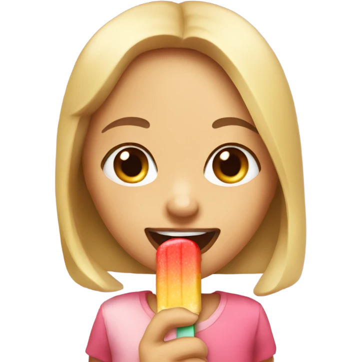 Girl eating popsicle emoji