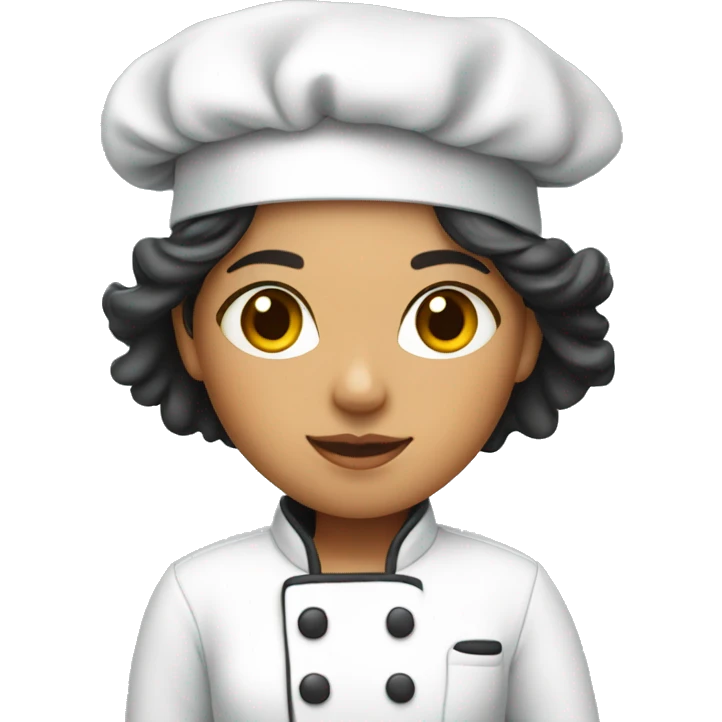 latina girl with chef coat and hat emoji