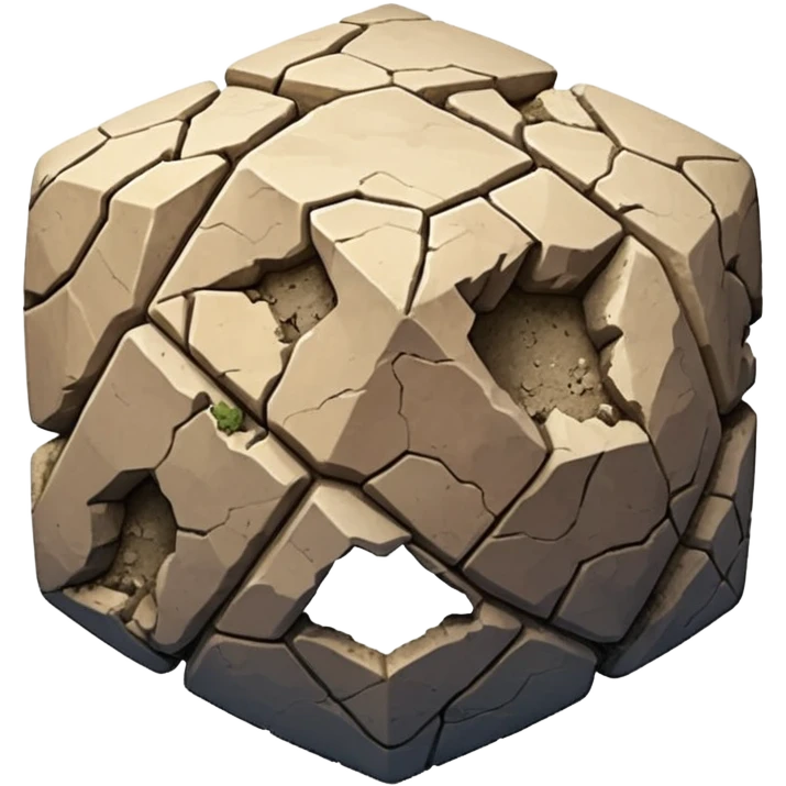 american-very-old-broken-cracked-intricate-stone-age-rocky-crusted-dodecahedron-shaped emoji