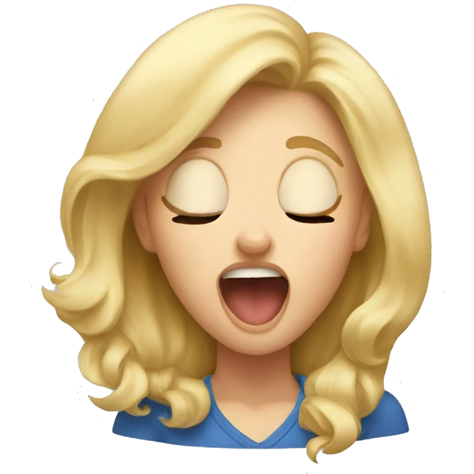 blonde girl yawning  emoji