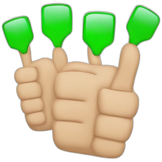 three flat thumbs up signs green emoji