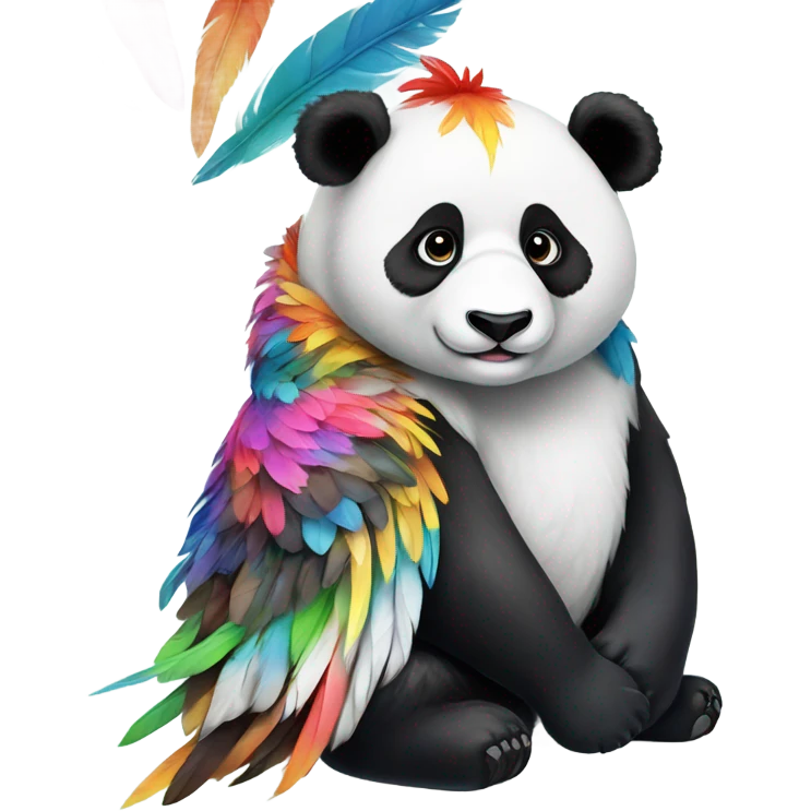 Panda riding a bird emoji