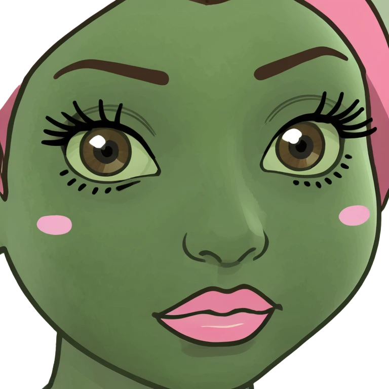 emoji de bebé de un año con pelo corto marrón, ojos marrones grandes con pestañas, cejas marrones y labios rosas emoji