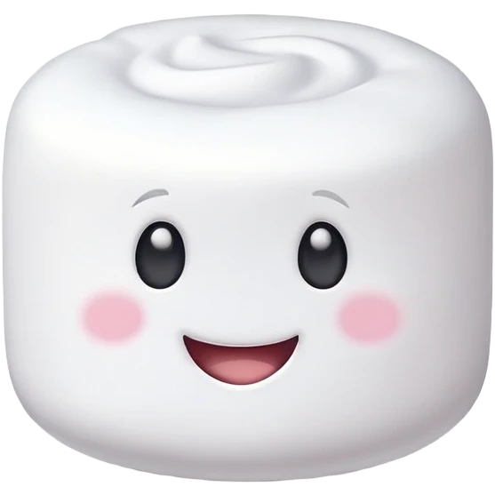 Cute marshmallow happy face  emoji