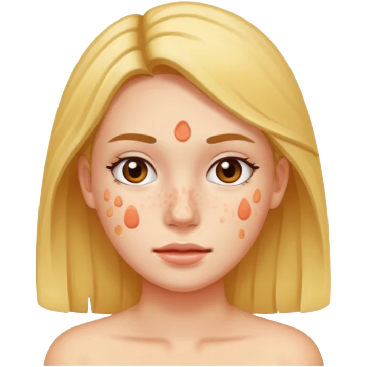woman with acne and pimple on skin emoji