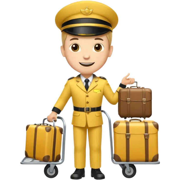 bell boy in yellow uniform emoji