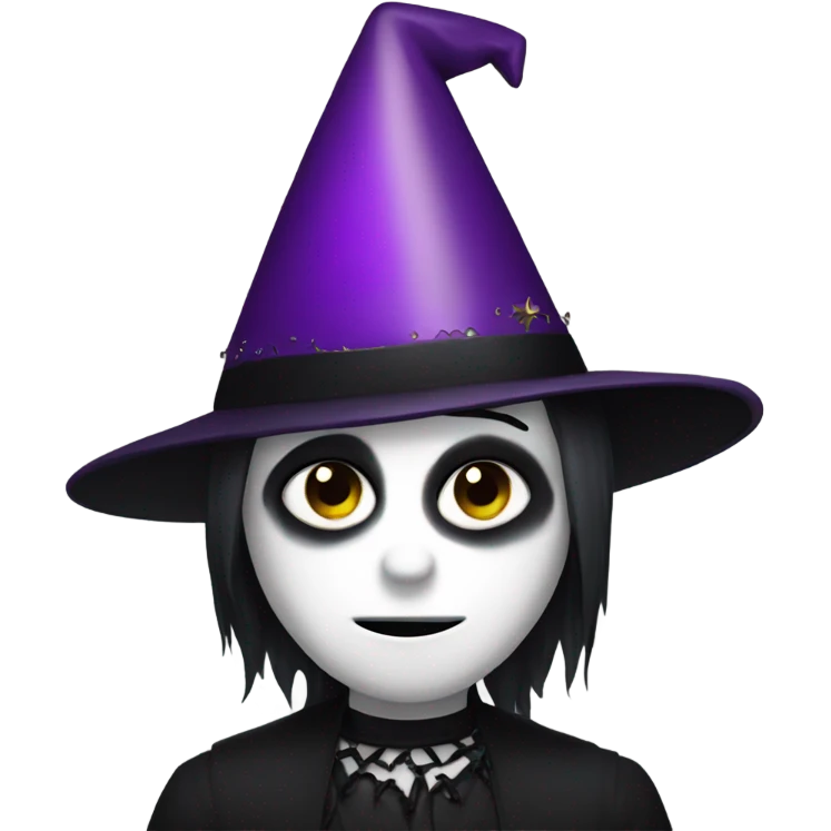Goth with a party hat on emoji