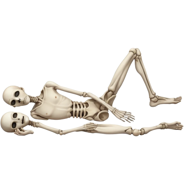 
a full-length human figure, in a lying position, with signs of death emoji