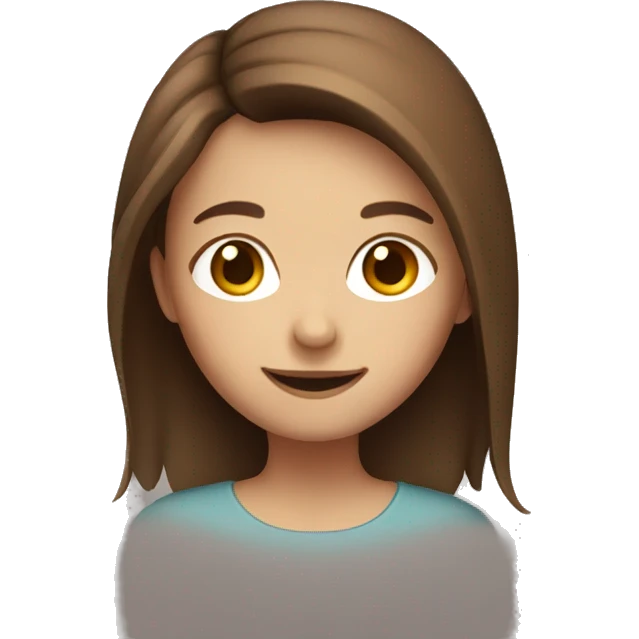 smiling girl with brown hair emoji