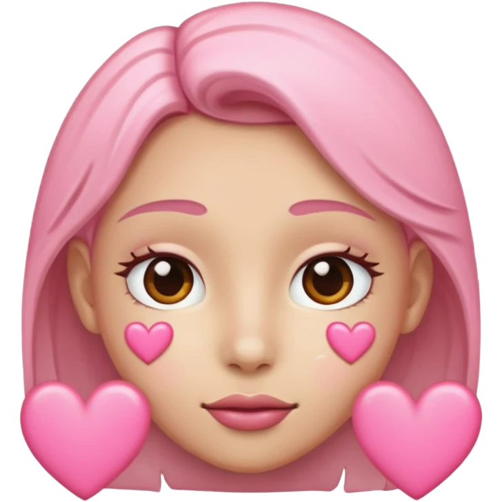 🥹 con cuoricini rosa  emoji