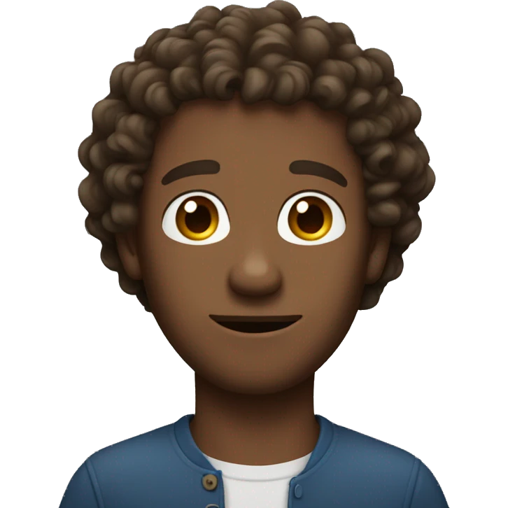 curly hair brwn man emoji