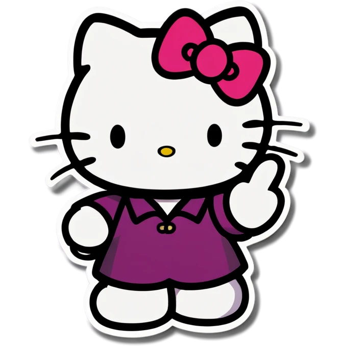 hello kitty flipping you off emoji