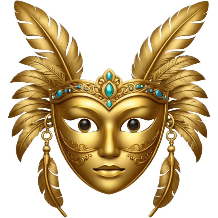 golden mask with feather emoji