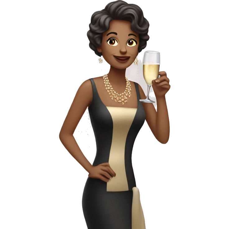 Lady with glass of champagne  emoji