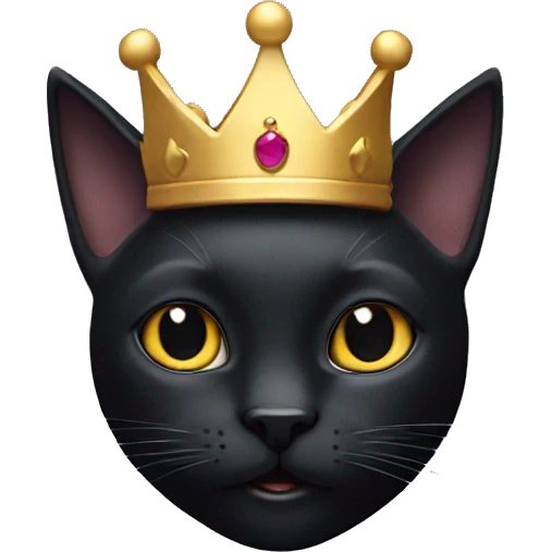 Black cat with a crown emoji