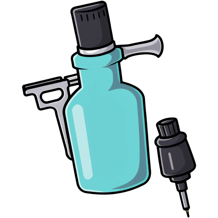 Tattoo gun and ink emoji