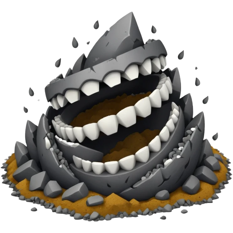 a pile of ashes with teeth emoji