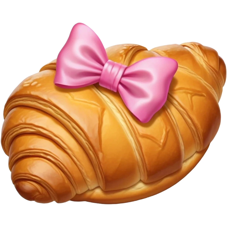 Croissant with a pink bow emoji
