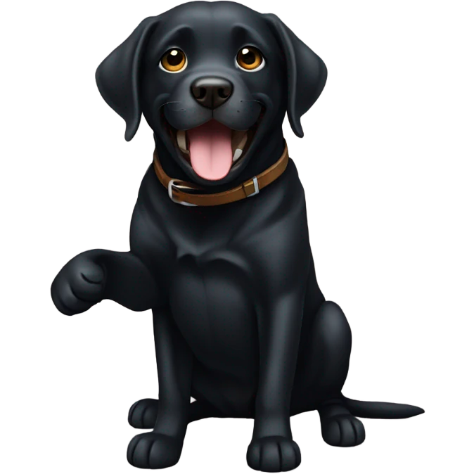 Black Labrador shaking fist emoji