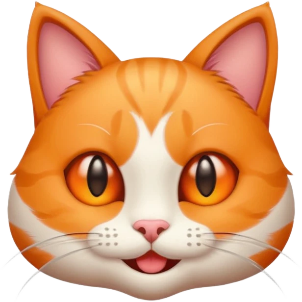 smiling cat with love eyes, cartoon style emoji