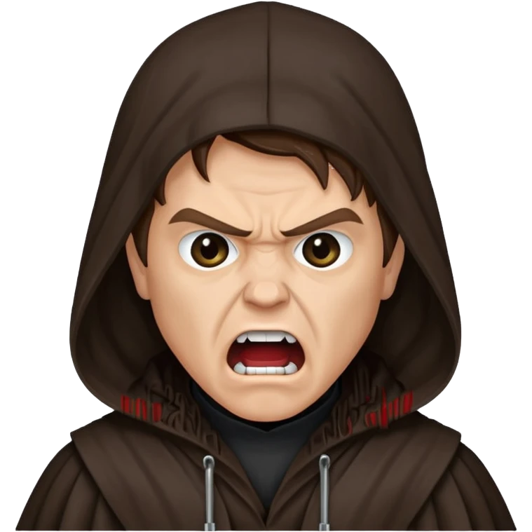 angry screaming "I hate you!" anakin skywalker  hooded covering half of the face emoji