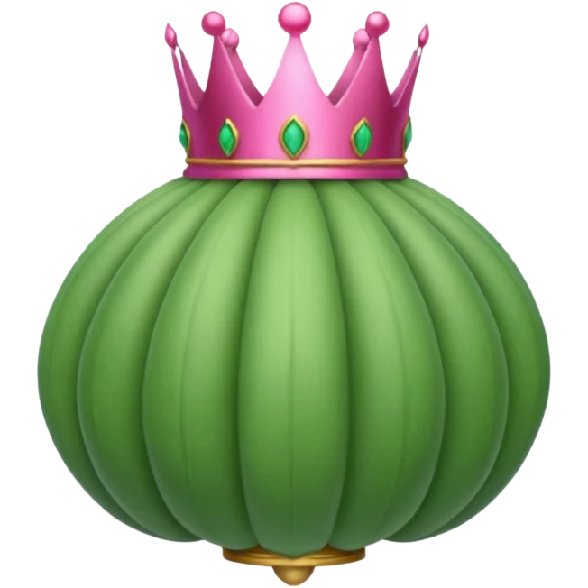 Green Opium pod with pink crown emoji