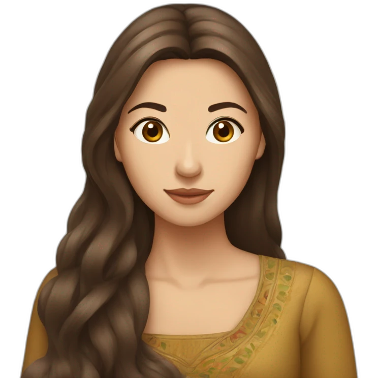 uzbekish lady in with long brown hair emoji