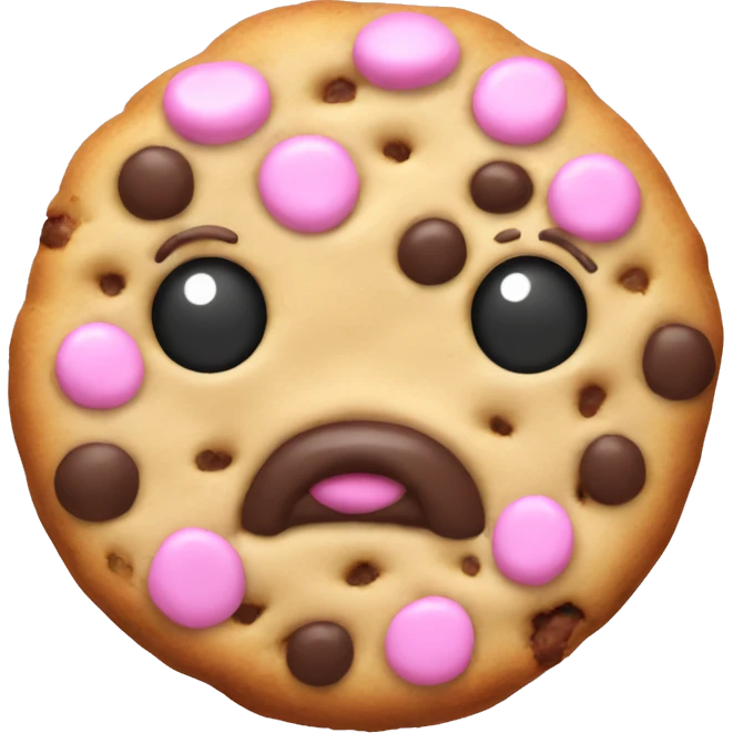pastel pink choco chip cookie emoji