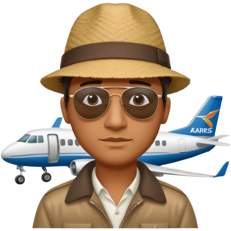 homme créole réunionnais avec chapeau arrive avion a gillot emoji