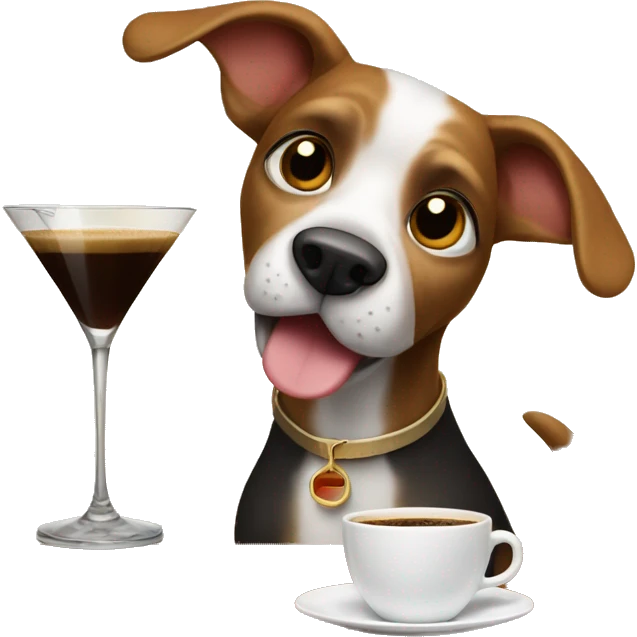 dog drinking expresso martini emoji