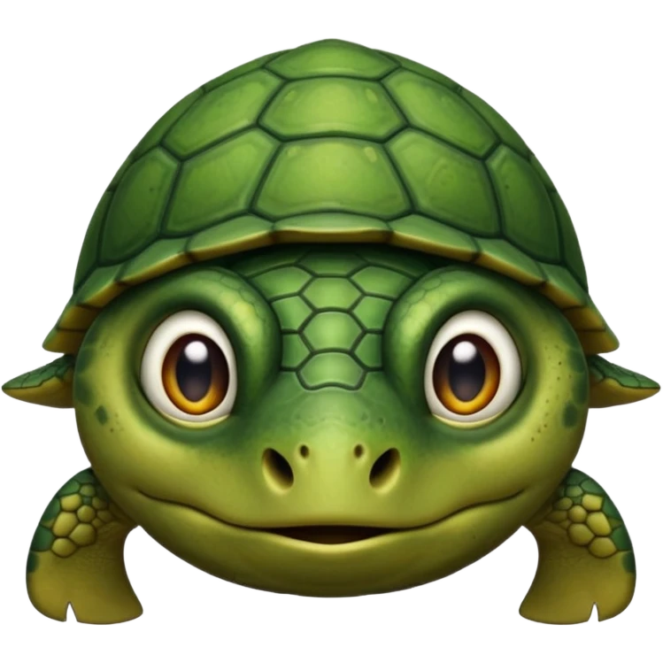 Angry dark green turtle that has half closed eyelids emoji