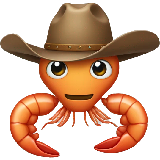 shrimp with cowboy hat emoji