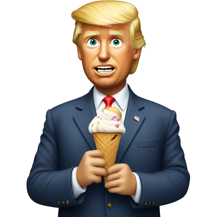 donald trump with ice cream emoji