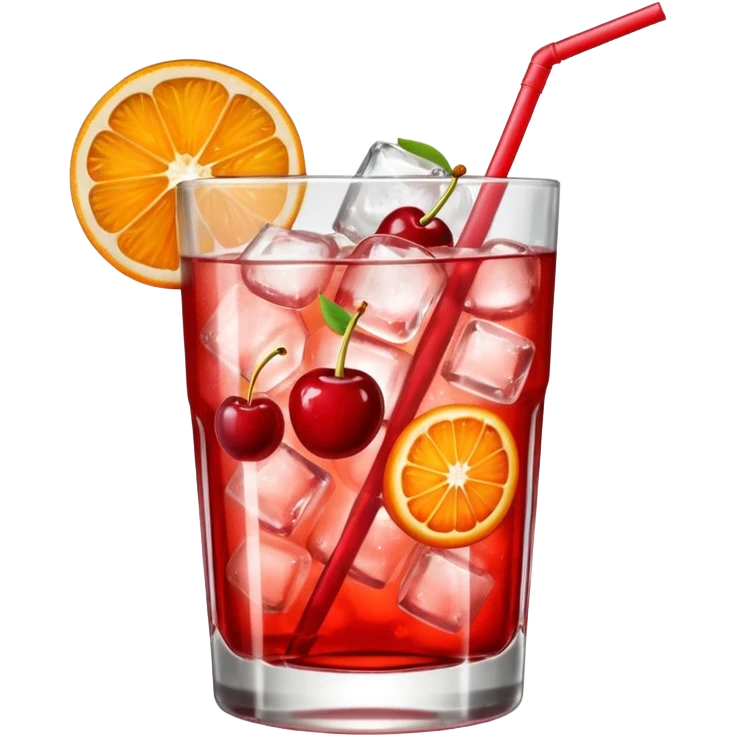 Shirley temple soda on a glass with ice emoji