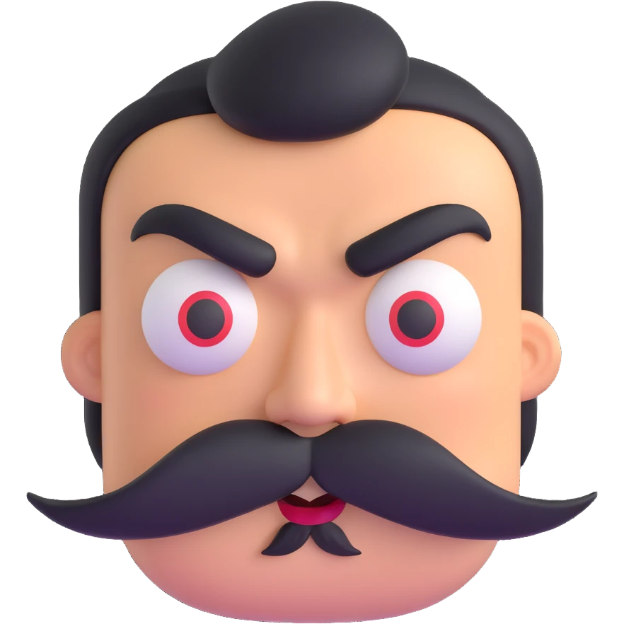 angry face with mustache emoji