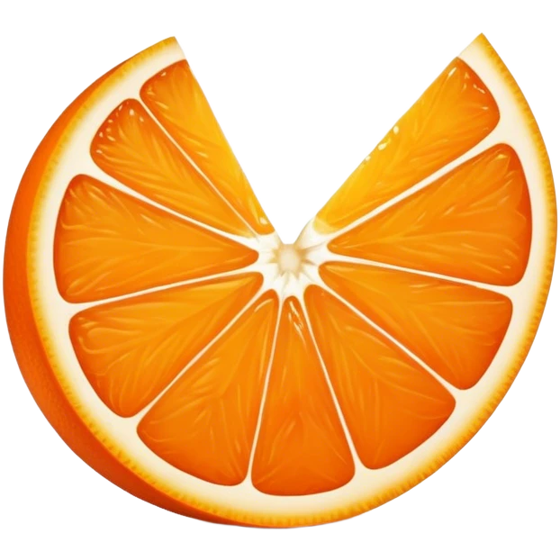 Half a slice of orange emoji