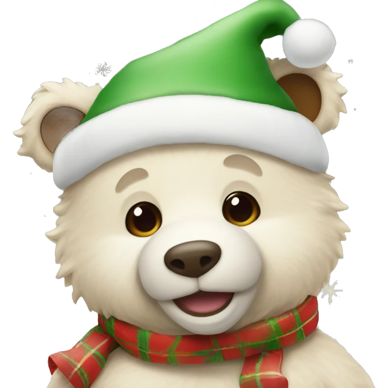 Christmas happy bear like this 🧸 whit a christmas hay emoji