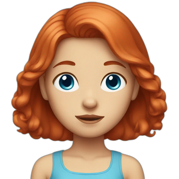 girl with red hair and blue eyes emoji