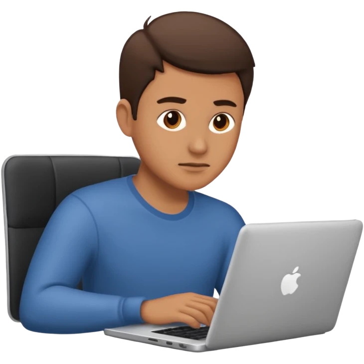 male technologist working on a laptop emoji