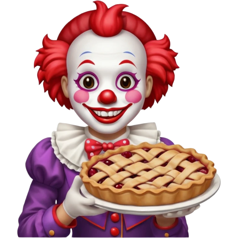 a clown with a cherry pie emoji