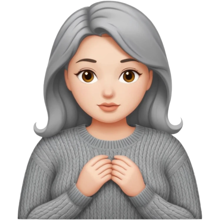 Design a woman’s grey sweater for a voluptuous woman. Just the sweater emoji