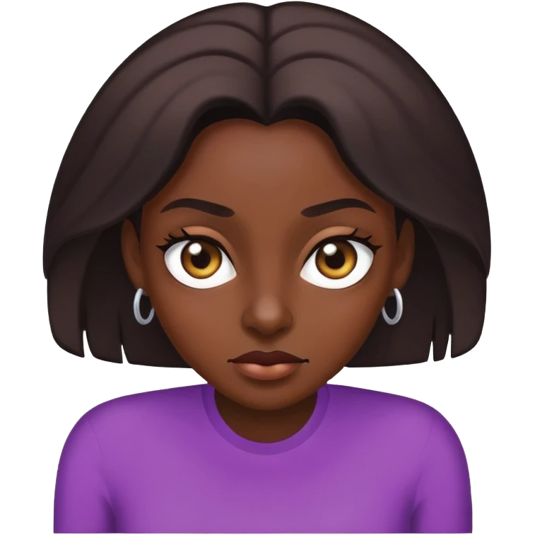 female darkskin rolling eyes emoji