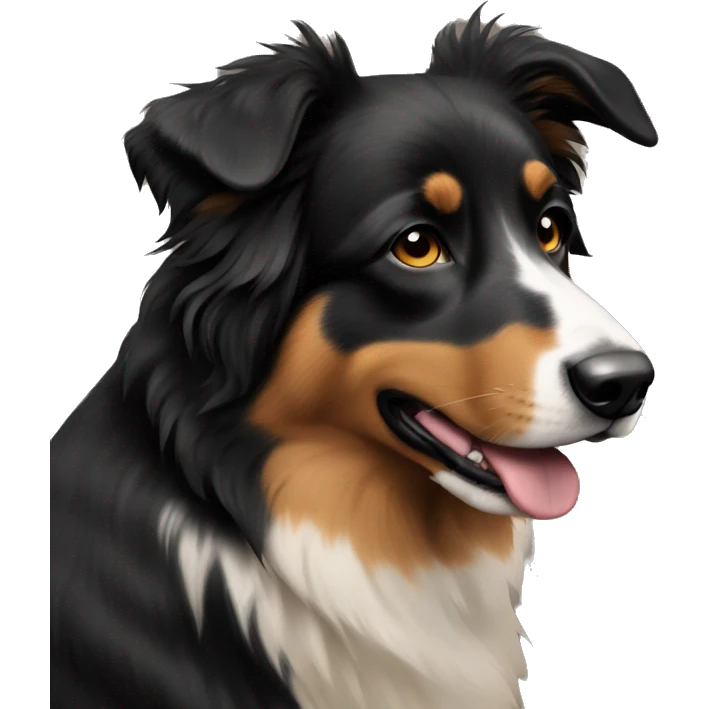 Aussie shepherd all black with tan markings  emoji