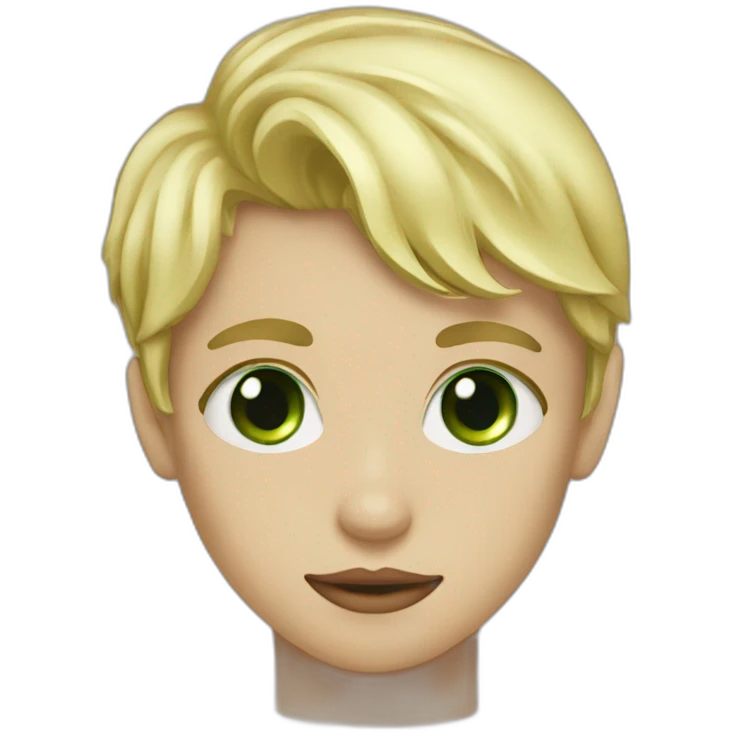 Blond boy Green eye kissing chocolate  girl Green eye emoji