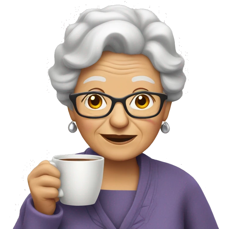 granny with a cup of tea emoji
