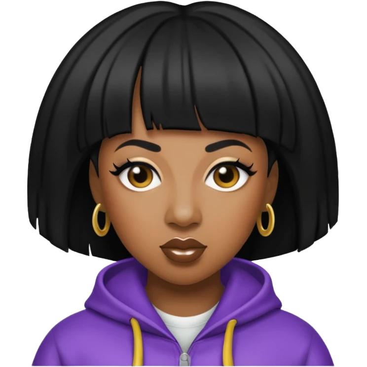 Missy Elliott with black hair emoji