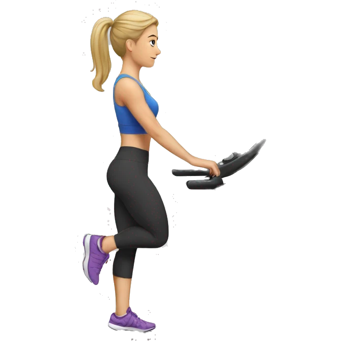 White woman working out at the gym emoji